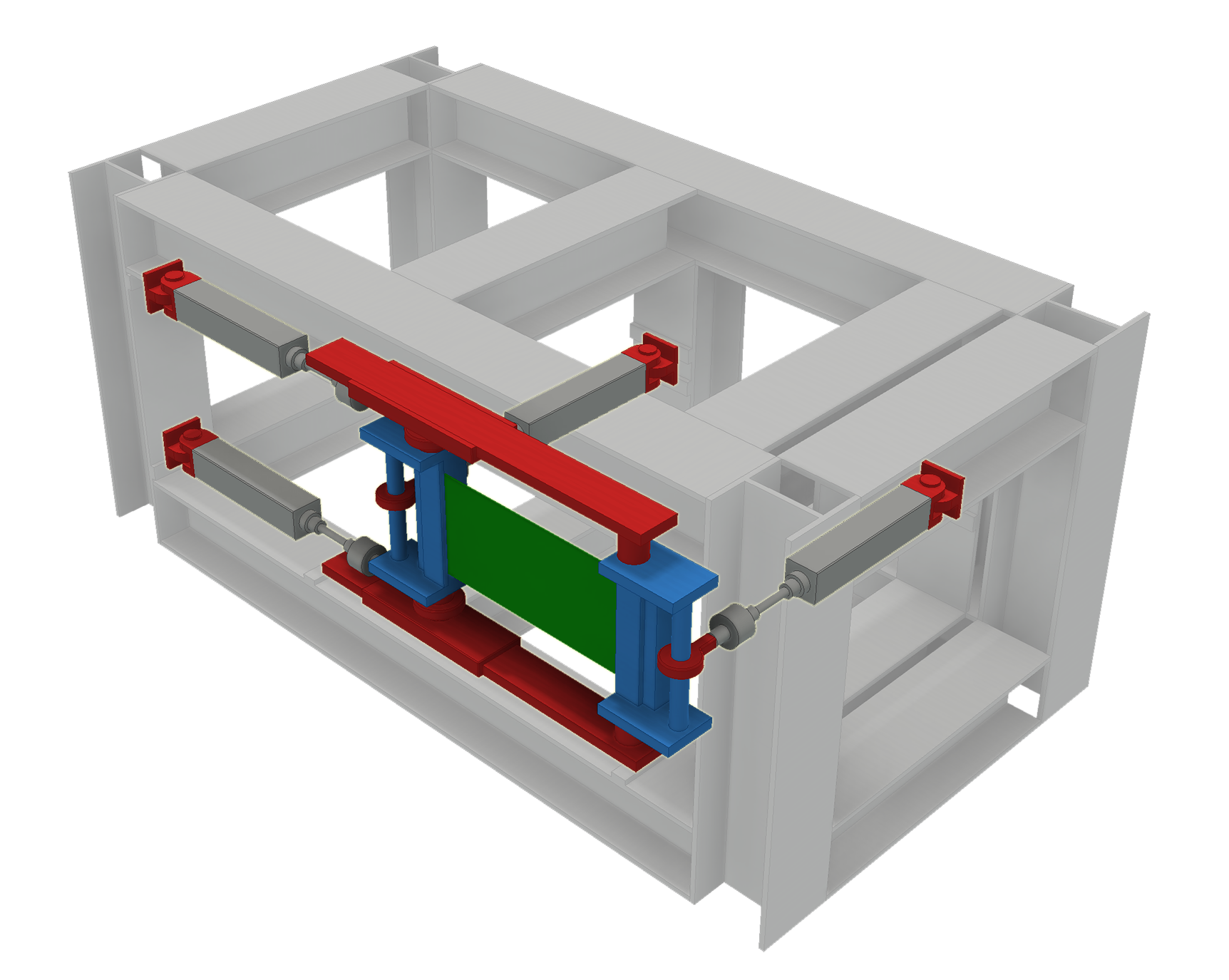 Enlarged view: Inventor mock-up of the TM-HS test rig (approx. size: 1.50x0.80x0.80m).